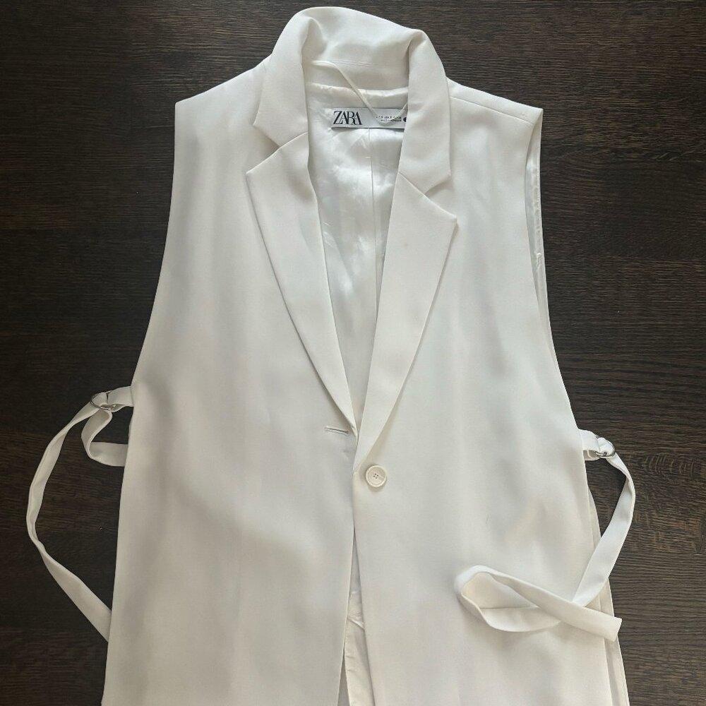 Zara White Blazer Vest